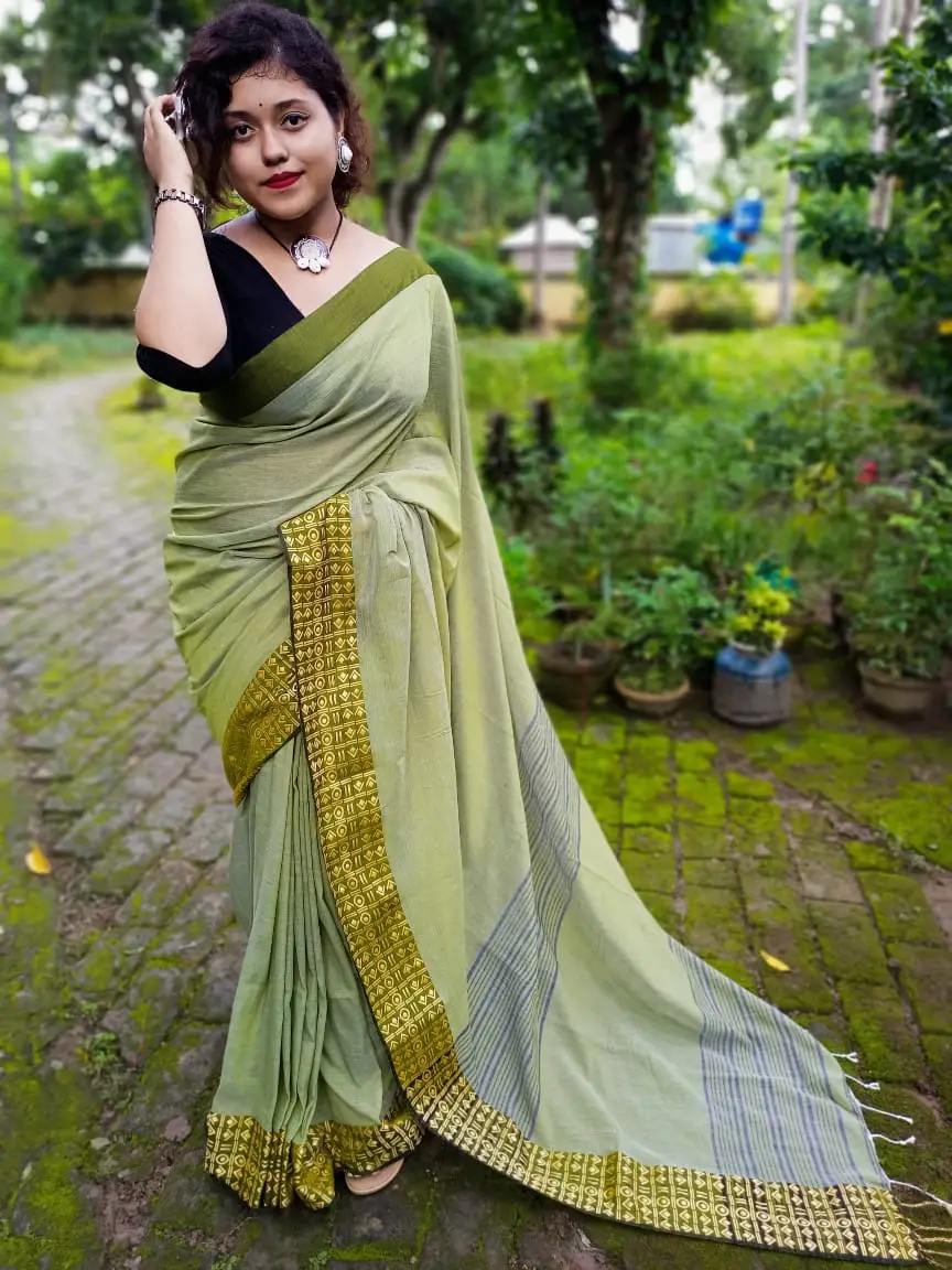 Buy Sutisaree Rimjhim Cotton Silk saree with Blouse Piece